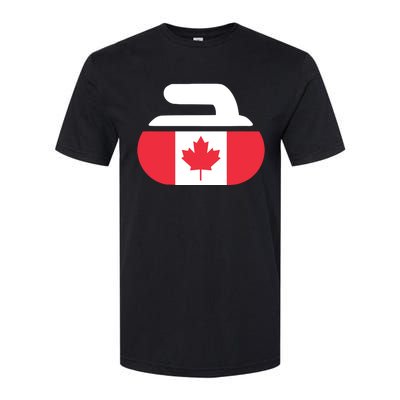 Curling Stone Canada Curler Canadian Flag Curling Softstyle® CVC T-Shirt