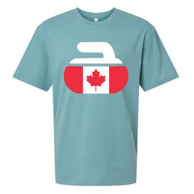 Curling Stone Canada Curler Canadian Flag Curling Sueded Cloud Jersey T-Shirt