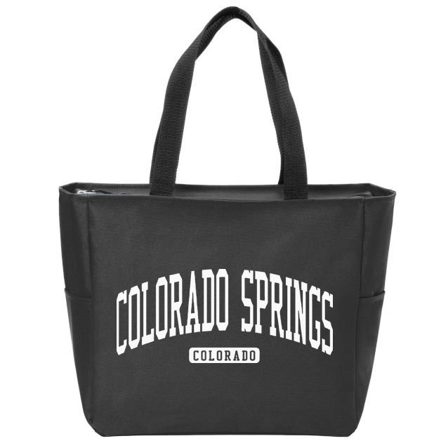 Colorado Springs Colorado CO College University Style Zip Tote Bag