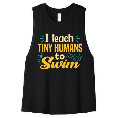 Cool Swim Coach I Teach Tiny Humans To Swim Swimming Teacher Women's Racerback Cropped Tank