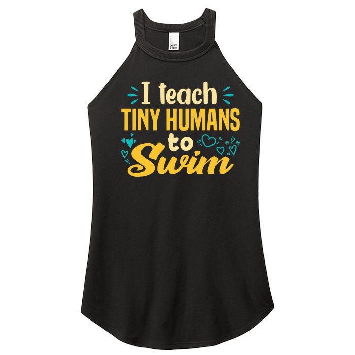 Cool Swim Coach I Teach Tiny Humans To Swim Swimming Teacher Women’s Perfect Tri Rocker Tank