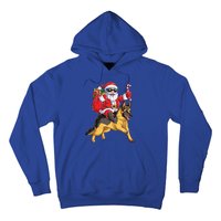 Christmas Santa Claus Riding Ger Shepherd Xmas Dog Cute Gift Hoodie