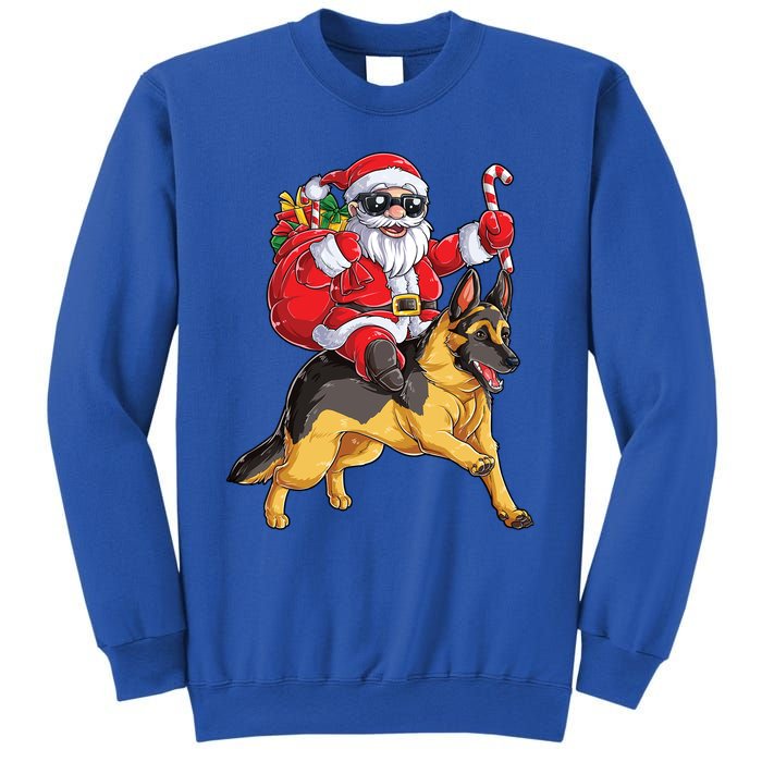 Christmas Santa Claus Riding Ger Shepherd Xmas Dog Cute Gift Sweatshirt