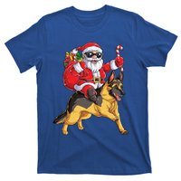 Christmas Santa Claus Riding Ger Shepherd Xmas Dog Cute Gift T-Shirt