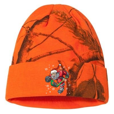 Christmas Santa Claus Ice Hockey Funny Gift Teens Funny Gift Kati Licensed 12" Camo Beanie