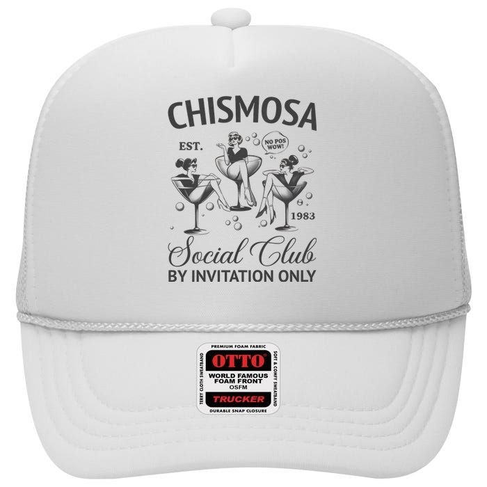 Chismosa Social Club Latina Mexicana Funny Hispanic Women High Crown Mesh Back Trucker Hat