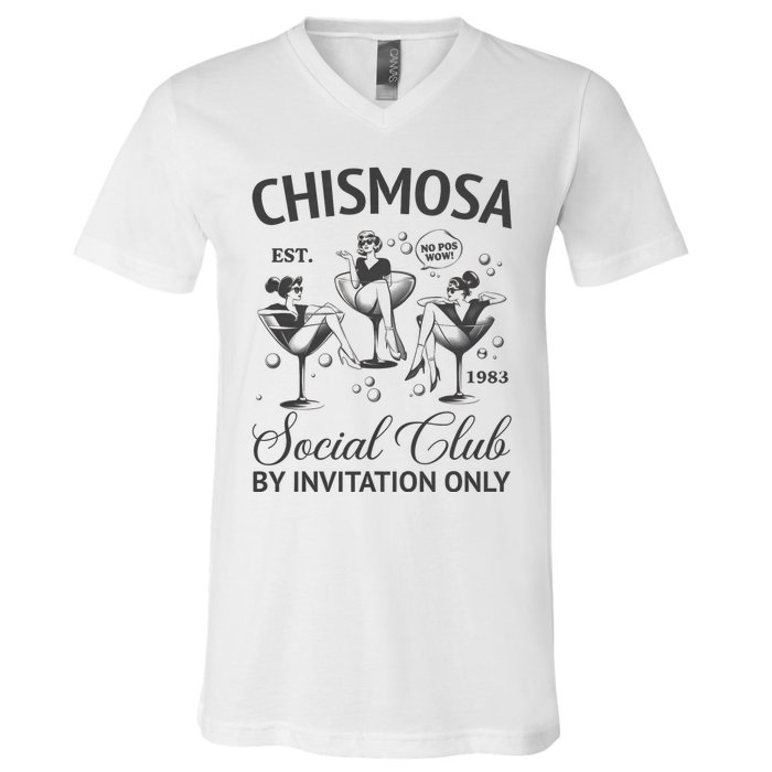 Chismosa Social Club Latina Mexicana Funny Hispanic Women V-Neck T-Shirt