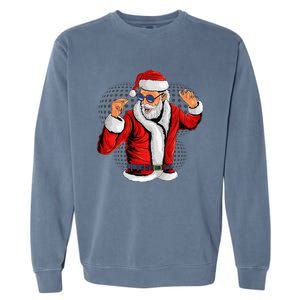 Cool Santa Claus Christmas Party Outfit Funny And Funny Garment-Dyed Sweatshirt