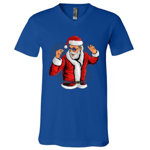 Cool Santa Claus Christmas Party Outfit Funny And Funny V-Neck T-Shirt