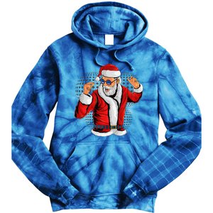 Cool Santa Claus Christmas Party Outfit Funny And Funny Tie Dye Hoodie