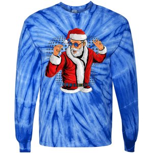 Cool Santa Claus Christmas Party Outfit Funny And Funny Tie-Dye Long Sleeve Shirt