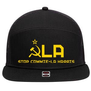 Commiela Stop Commiela Harris Stop Kamala Trump 2024 7 Panel Mesh Trucker Snapback Hat