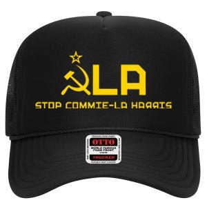 Commiela Stop Commiela Harris Stop Kamala Trump 2024 High Crown Mesh Back Trucker Hat