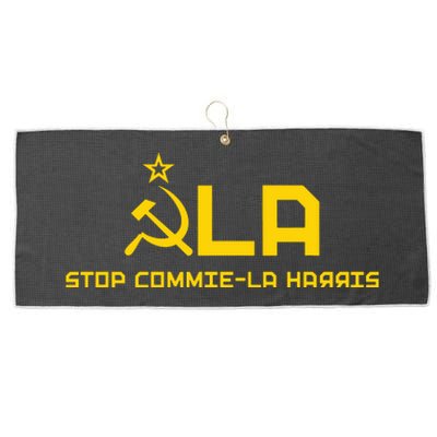 Commiela Stop Commiela Harris Stop Kamala Trump 2024 Large Microfiber Waffle Golf Towel