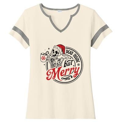 Christmas Skeleton Ladies Halftime Notch Neck Tee