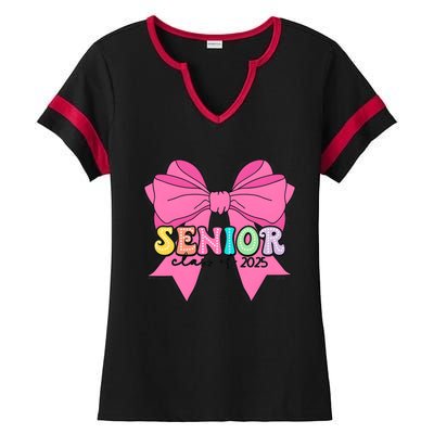 Coquette Senior Class Of 2025 Ladies Halftime Notch Neck Tee