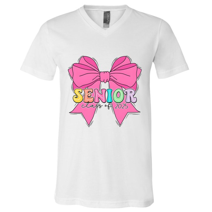 Coquette Senior Class Of 2025 V-Neck T-Shirt