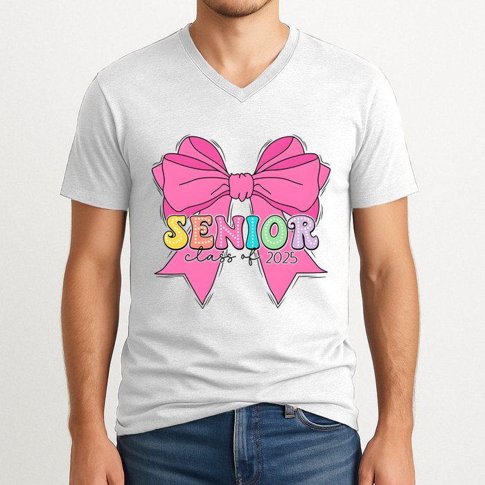 Coquette Senior Class Of 2025 V-Neck T-Shirt