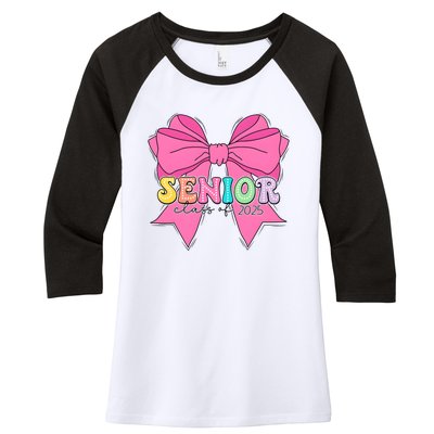 Coquette Senior Class Of 2025 Women's Tri-Blend 3/4-Sleeve Raglan Shirt