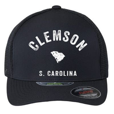 Clemson South Carolina Sc Vintage 70s Athletic Sports Design Flexfit Unipanel Trucker Cap