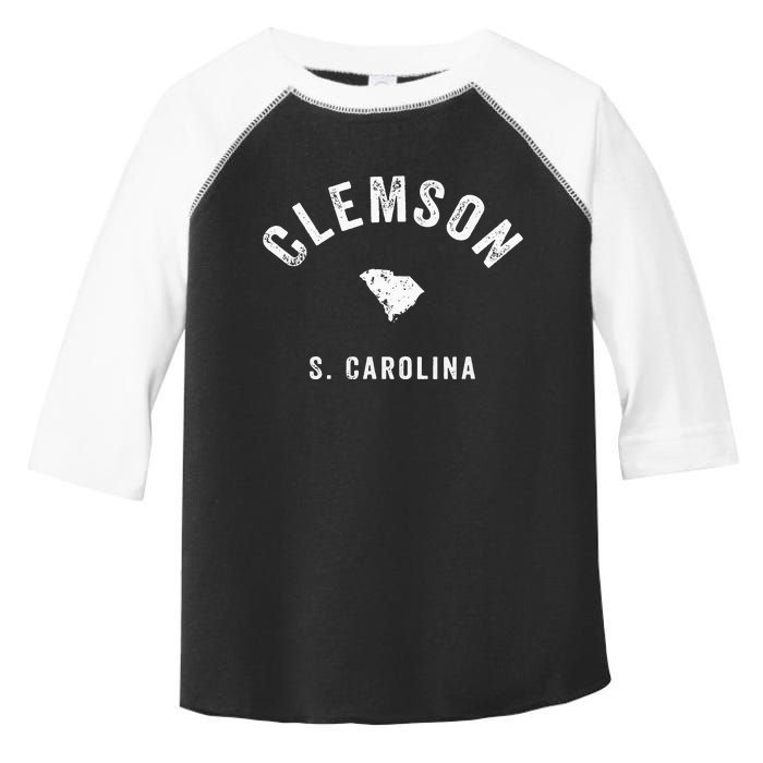 Clemson South Carolina Sc Vintage 70s Athletic Sports Design Toddler Fine Jersey T-Shirt