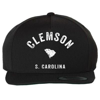 Clemson South Carolina Sc Vintage 70s Athletic Sports Design Wool Snapback Cap