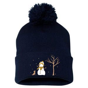 Christmas Snowman Pom Pom 12in Knit Beanie