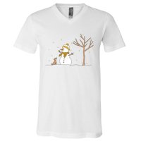 Christmas Snowman V-Neck T-Shirt