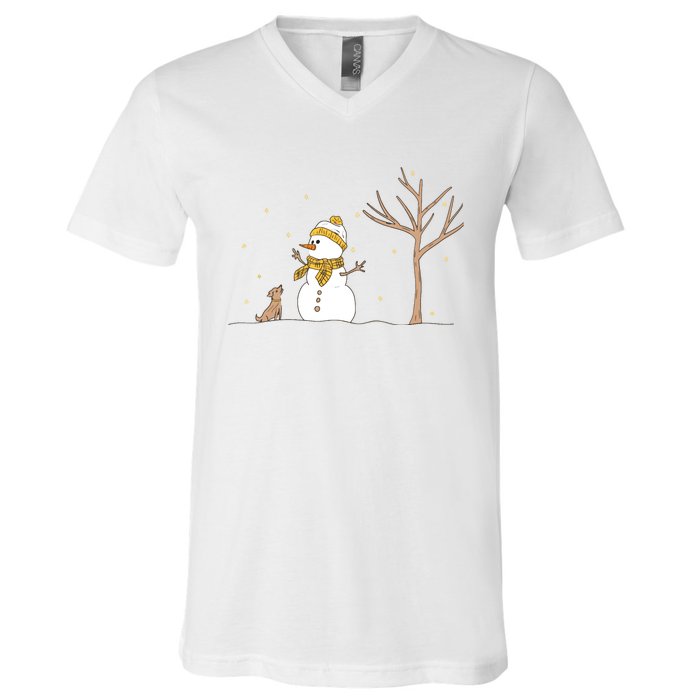 Christmas Snowman V-Neck T-Shirt