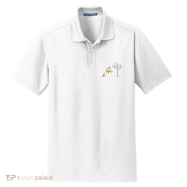 Christmas Snowman Dry Zone Grid Polo