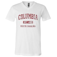 Columbia South Carolina Sc Vintage Athletic Sports Design V-Neck T-Shirt