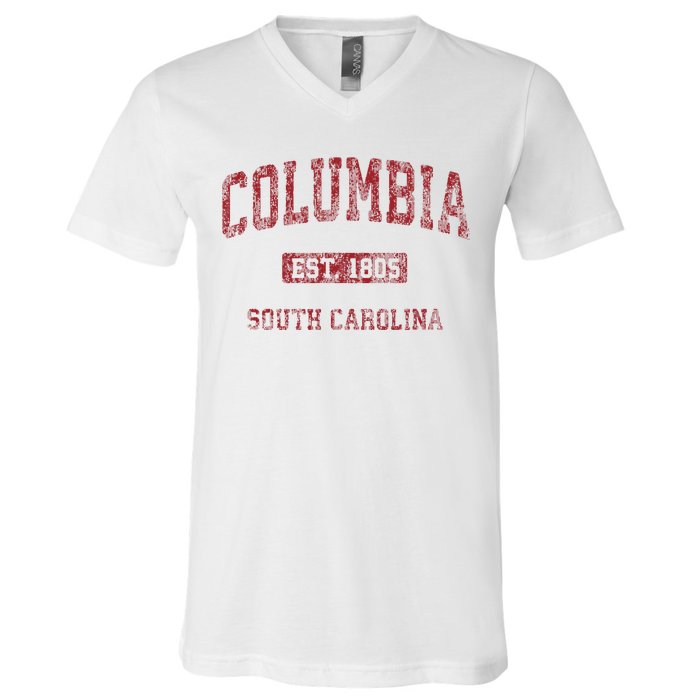 Columbia South Carolina Sc Vintage Athletic Sports Design V-Neck T-Shirt