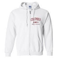 Columbia South Carolina Sc Vintage Athletic Sports Design Full Zip Hoodie