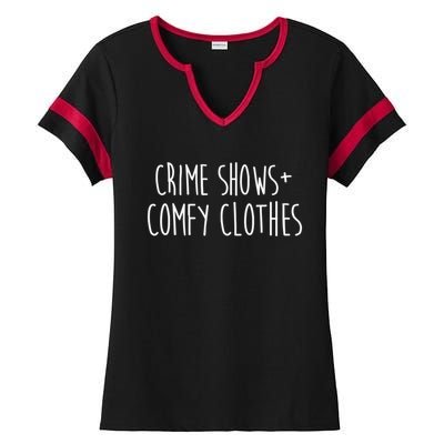 Crime Shows Comfy Clothes Murder Podcasts True Crime Fall Gift Ladies Halftime Notch Neck Tee