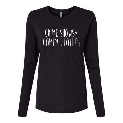 Crime Shows Comfy Clothes Murder Podcasts True Crime Fall Gift Womens Cotton Relaxed Long Sleeve T-Shirt