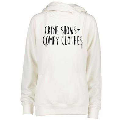 Crime Shows Comfy Clothes Murder Podcasts True Crime Fall Gift Womens Funnel Neck Pullover Hood