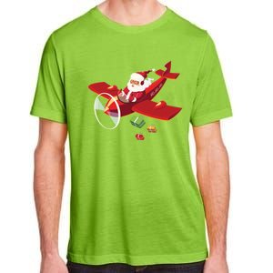 Christmas Santa Claus Pilot Flying Airplane Gift Cool Gift Adult ChromaSoft Performance T-Shirt