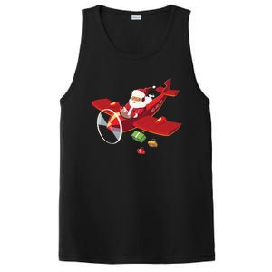 Christmas Santa Claus Pilot Flying Airplane Gift Cool Gift PosiCharge Competitor Tank