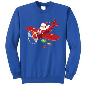 Christmas Santa Claus Pilot Flying Airplane Gift Cool Gift Sweatshirt