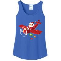 Christmas Santa Claus Pilot Flying Airplane Gift Cool Gift Ladies Essential Tank