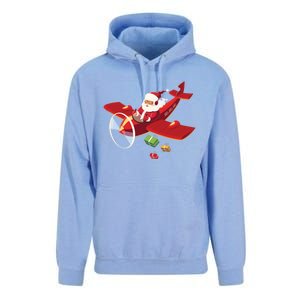 Christmas Santa Claus Pilot Flying Airplane Gift Cool Gift Unisex Surf Hoodie