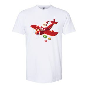 Christmas Santa Claus Pilot Flying Airplane Gift Cool Gift Softstyle CVC T-Shirt