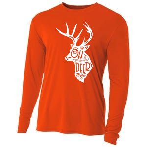 Christmas Snowflake Cute Deer Oh Reindeer Print Cool Gift Cooling Performance Long Sleeve Crew