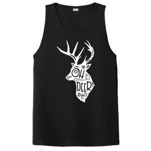 Christmas Snowflake Cute Deer Oh Reindeer Print Cool Gift PosiCharge Competitor Tank