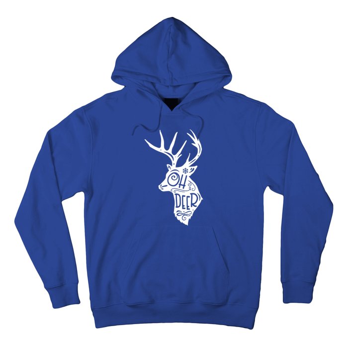 Christmas Snowflake Cute Deer Oh Reindeer Print Cool Gift Hoodie