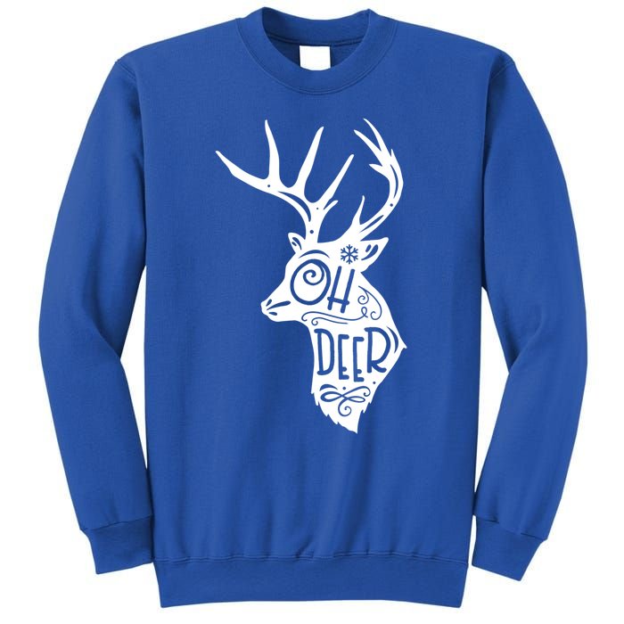 Christmas Snowflake Cute Deer Oh Reindeer Print Cool Gift Sweatshirt