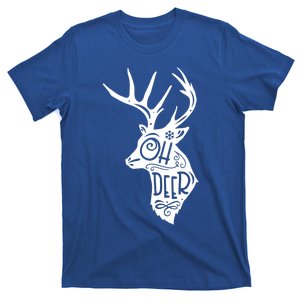 Christmas Snowflake Cute Deer Oh Reindeer Print Cool Gift T-Shirt