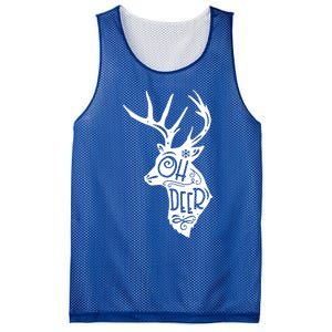 Christmas Snowflake Cute Deer Oh Reindeer Print Cool Gift Mesh Reversible Basketball Jersey Tank