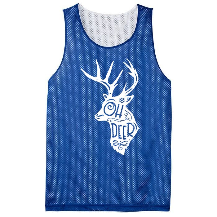 Christmas Snowflake Cute Deer Oh Reindeer Print Cool Gift Mesh Reversible Basketball Jersey Tank