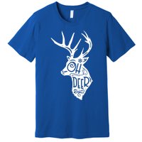 Christmas Snowflake Cute Deer Oh Reindeer Print Cool Gift Premium T-Shirt